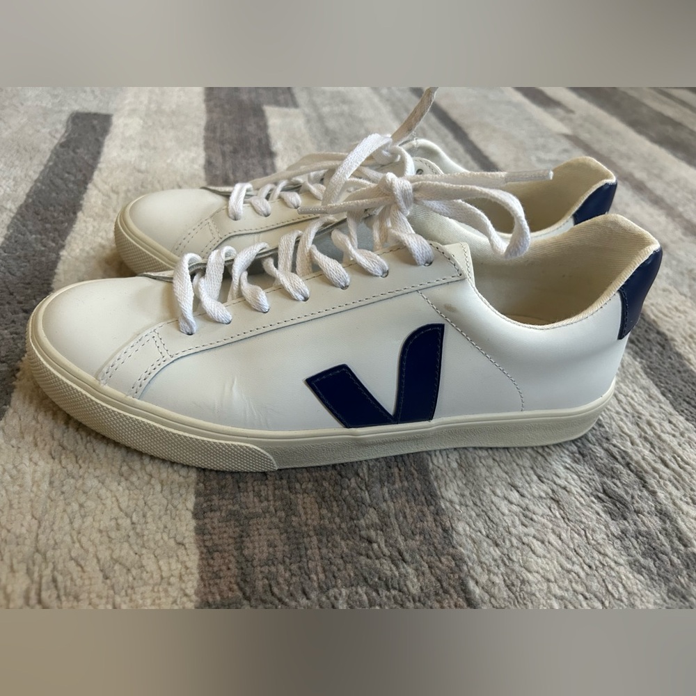 Navy Blue Veja Sneakers in Size 8